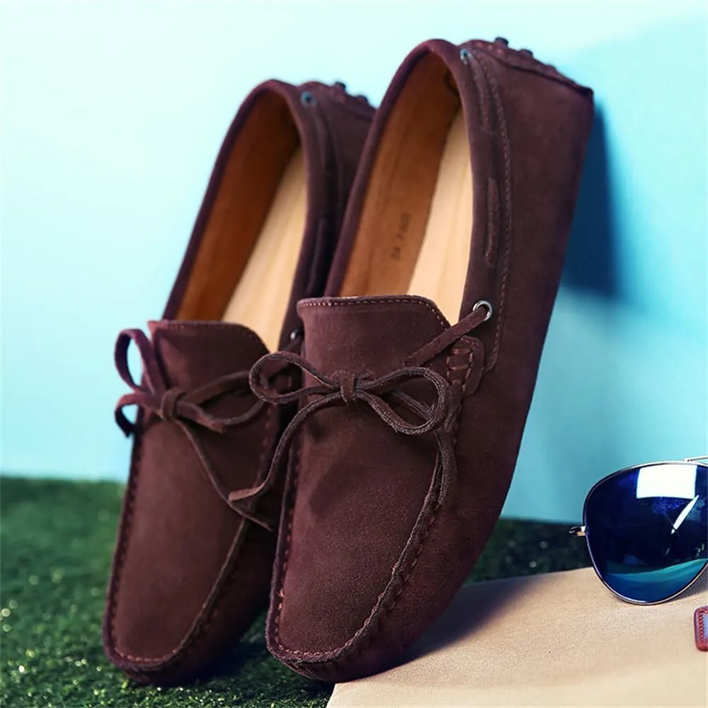 Fashion Mens Handmade Suede Leather Casual Loafers Shoes Soft Comfortable Driving Walking Shoes Plus Size