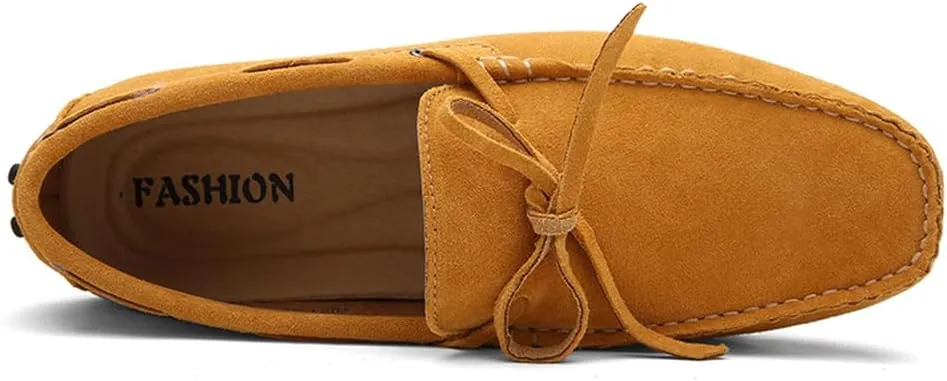 Fashion Mens Handmade Suede Leather Casual Loafers Shoes Soft Comfortable Driving Walking Shoes Plus Size
