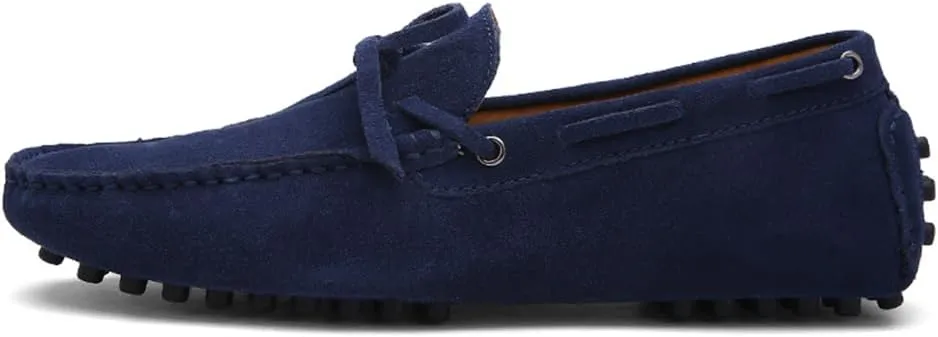 Fashion Mens Handmade Suede Leather Casual Loafers Shoes Soft Comfortable Driving Walking Shoes Plus Size