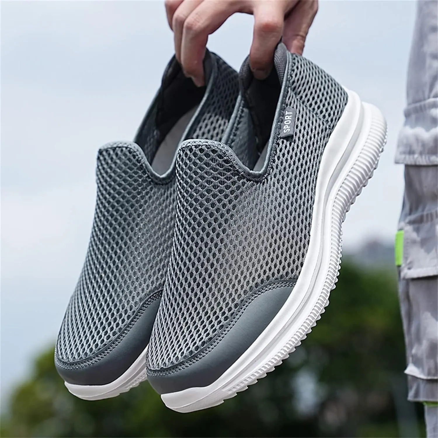 Fashion Summer Men Breathable Mesh Flat Elastic Casual Shoes Mens Sneaker Socks Sneaker
