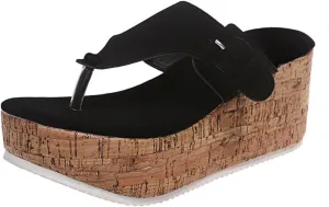 Flip Flops for Women Slip On Platform Wedge Slippers Orthopedic Dressy Casual Wedge Sandals Comfortable Walking Thong Sandals Indoor Outdoor for Summer