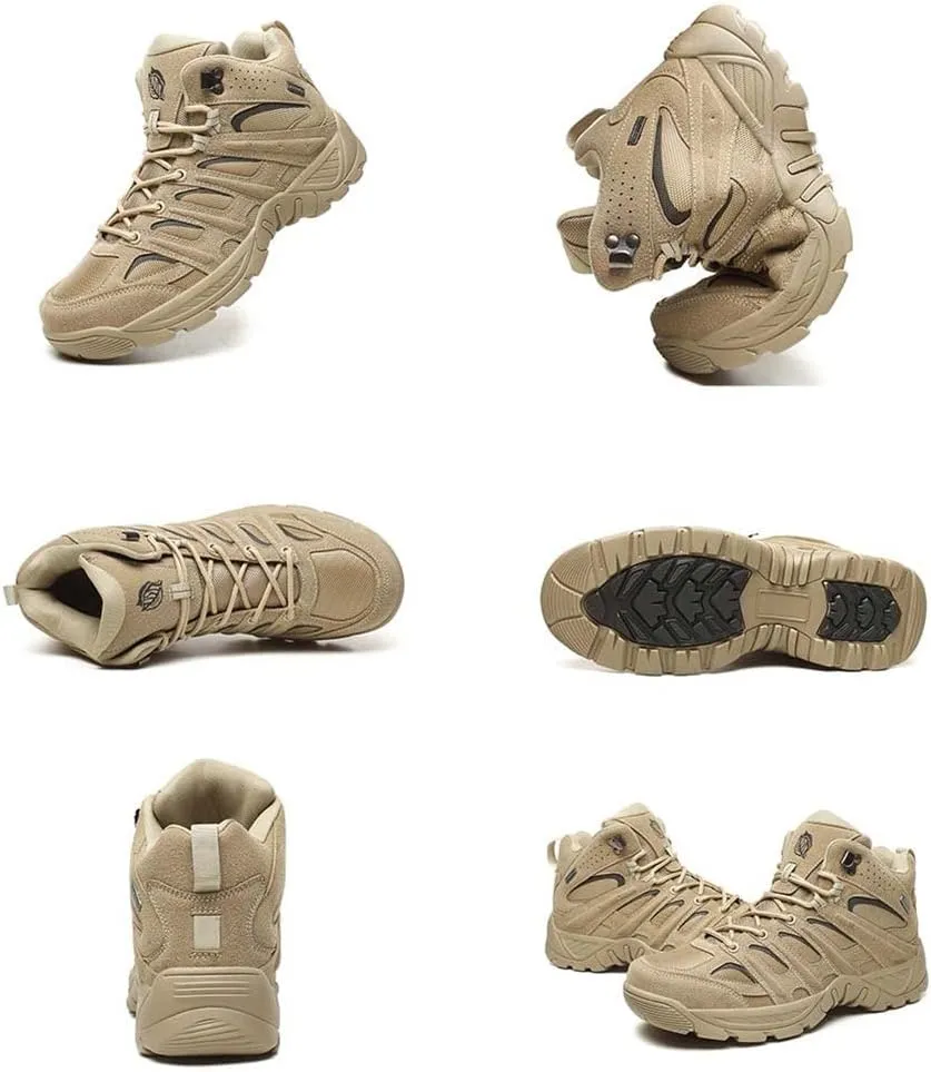 GEXECEUSS Hiking Boots for Men Breathable Non-Slip Casual Low-Top Sneakers for Trailing Trekking Outdoor Leather Walking Shoes