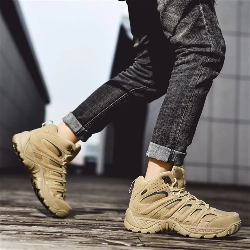 GEXECEUSS Hiking Boots for Men Breathable Non-Slip Casual Low-Top Sneakers for Trailing Trekking Outdoor Leather Walking Shoes