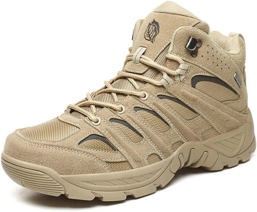 GEXECEUSS Hiking Boots for Men Breathable Non-Slip Casual Low-Top Sneakers for Trailing Trekking Outdoor Leather Walking Shoes