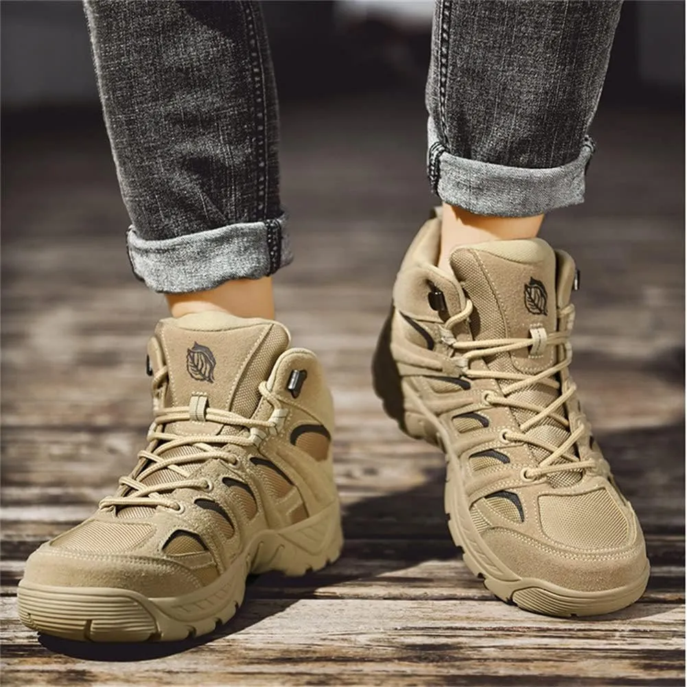 GEXECEUSS Hiking Boots for Men Breathable Non-Slip Casual Low-Top Sneakers for Trailing Trekking Outdoor Leather Walking Shoes