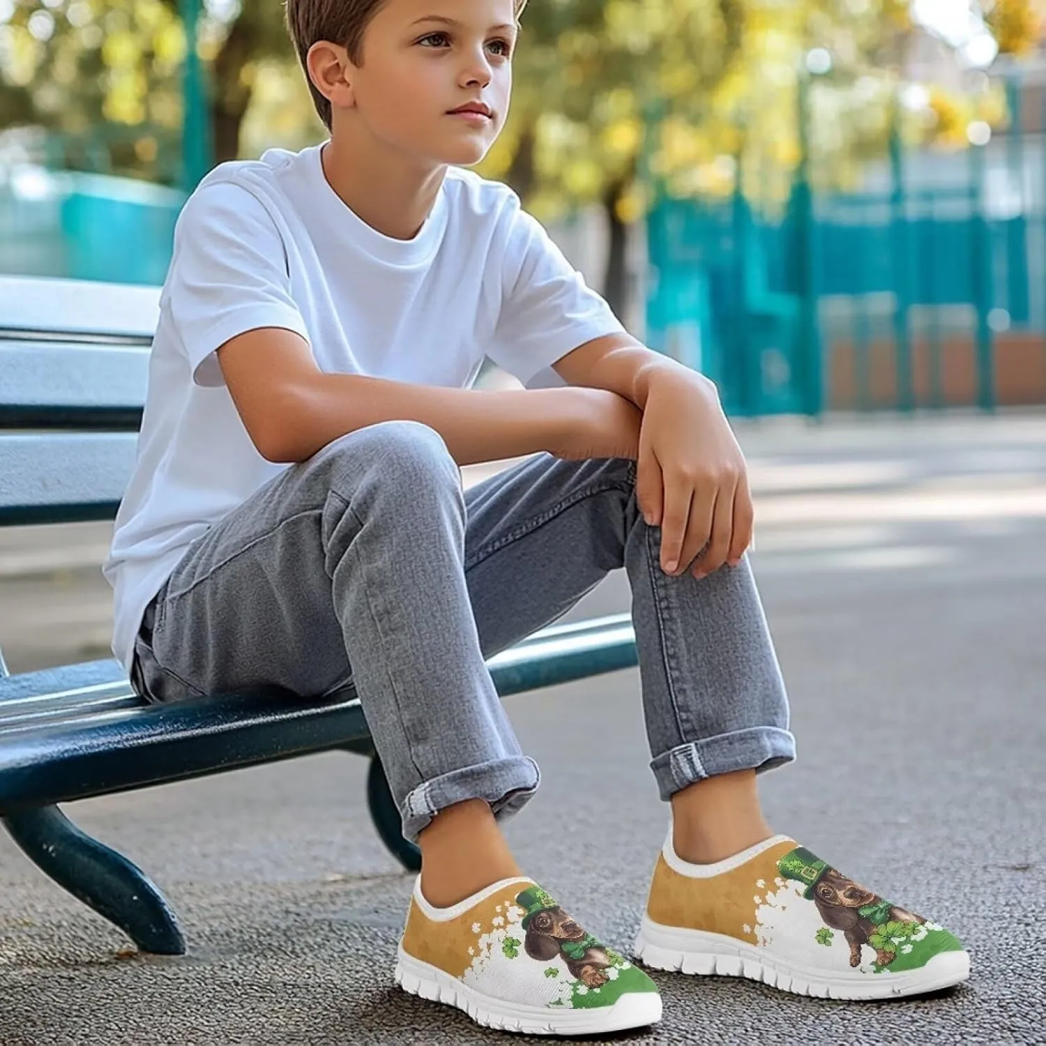 Girls Tennis Shoes Fashion Kids Slip On Running Shoes Breathable Shoes