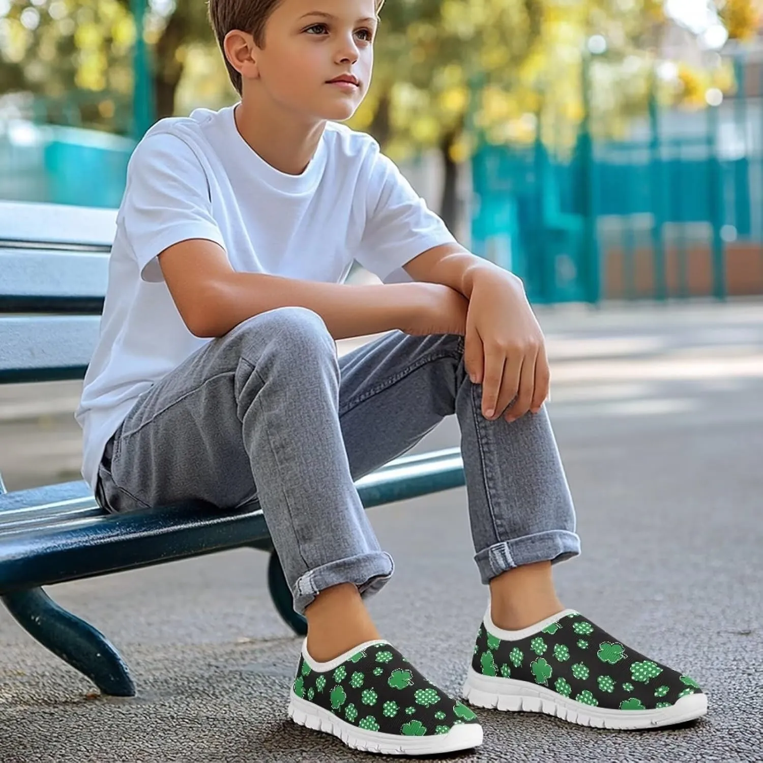 Girls Tennis Shoes Fashion Kids Slip On Running Shoes Breathable Shoes