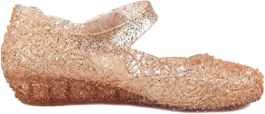 GUGUYeah Princess Costumes Jelly Flats Shoes, Cosplay Birthday Party Dress Up Sandals for Little Girls, Toddler or Kids