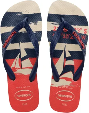 Havaianas for Men - Top Nautical Flip Flops - Beige/Navy - 13
