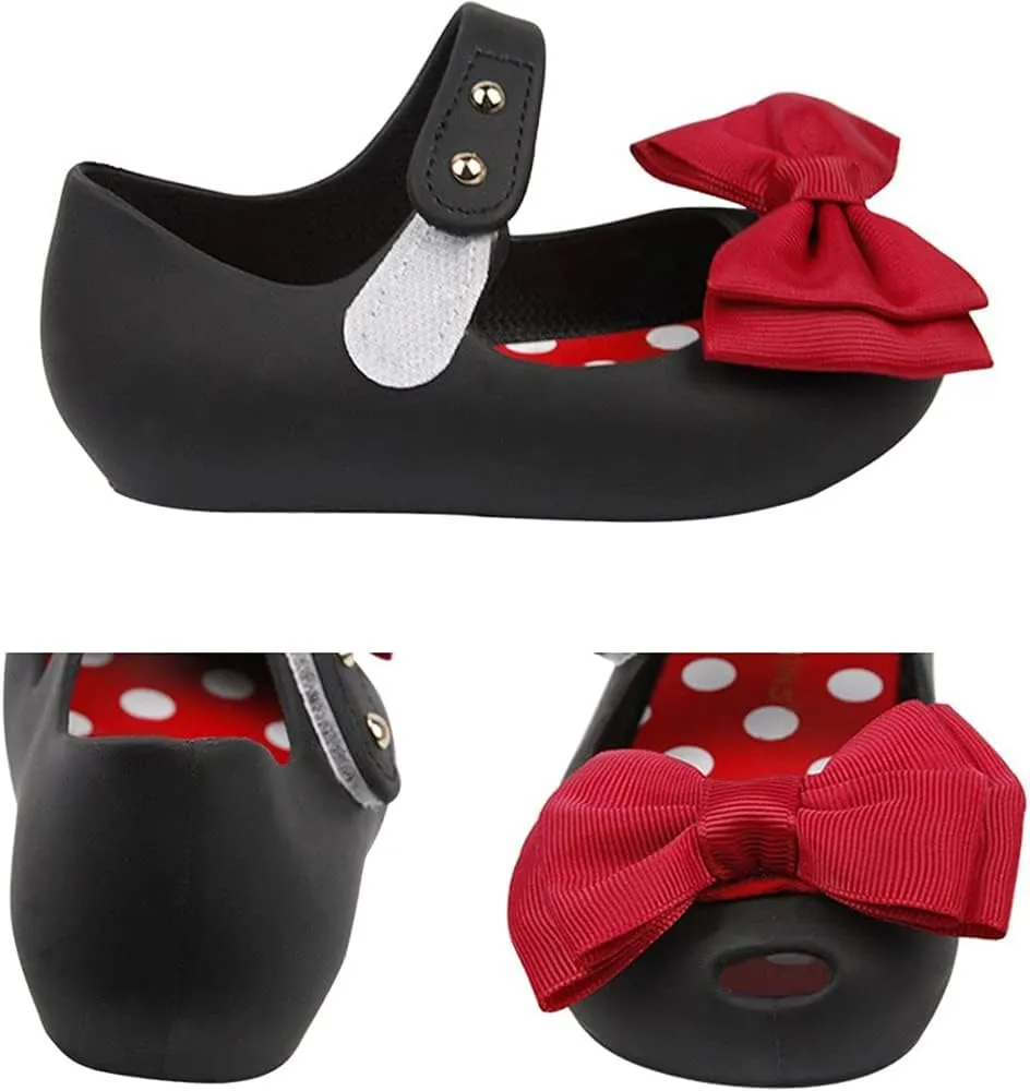 iFANS Girls Princess Mary Jane Cloth Bow Jelly Shoes Flats(Toddler Little Kids)