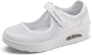 ihinzry Women's Mesh Air Cushion Nurse Shoes Comfortable Casual Wedges Walking Shoes Non-Slip Fashion Breathable Sneakers