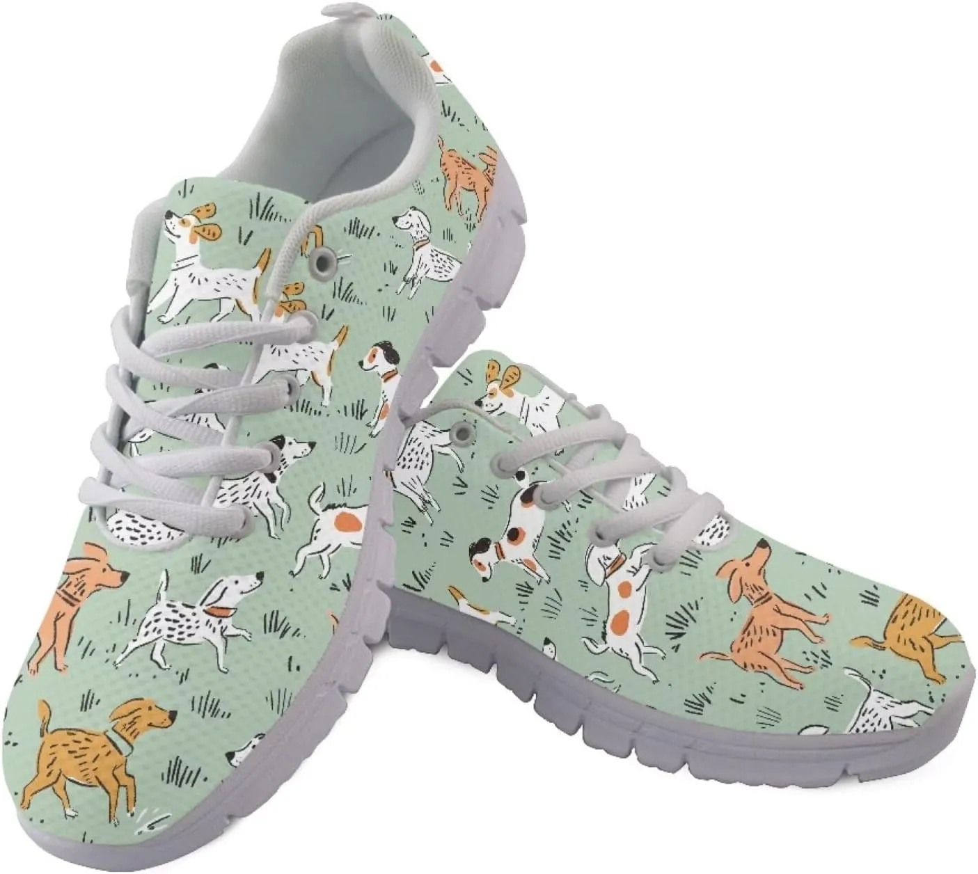 Jeiento Unisex Outdoor Running Shoes - White With Multicolor - Women, Men, Teenager - Non Slip, Breathable, Flexible - Running, Workouts - Casual, Spring, Summer, Fall