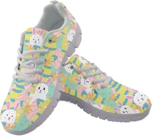 Jeiento Unisex Outdoor Running Shoes - White With Multicolor - Women, Men, Teenager - Non Slip, Breathable, Flexible - Running, Workouts - Casual, Spring, Summer, Fall