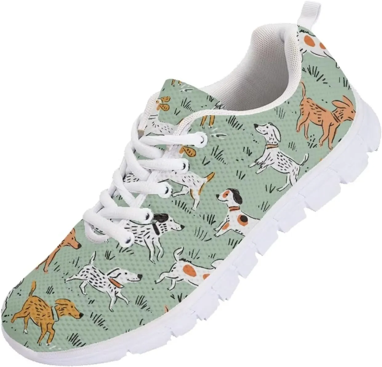 Jeiento Unisex Outdoor Running Shoes - White With Multicolor - Women, Men, Teenager - Non Slip, Breathable, Flexible - Running, Workouts - Casual, Spring, Summer, Fall