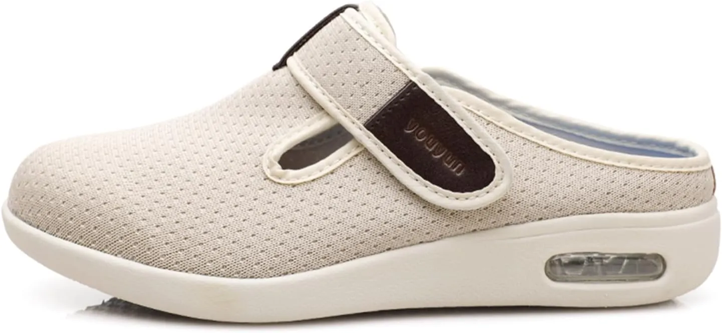 JITUUE Women's Loafers Diabetic Air-Cushion Slip-On Walking Shoes Orthopedic Breathable Casual Comfort Outdoor Shoes Memory Foam Slipper