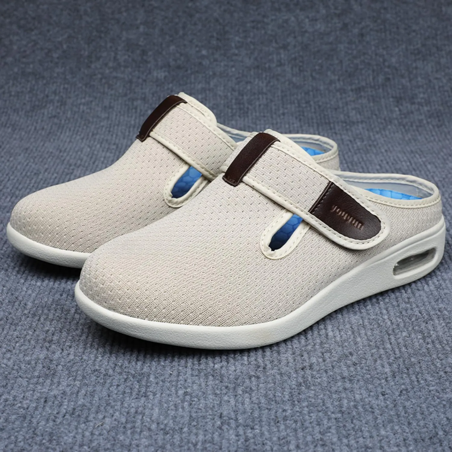 JITUUE Women's Loafers Diabetic Air-Cushion Slip-On Walking Shoes Orthopedic Breathable Casual Comfort Outdoor Shoes Memory Foam Slipper