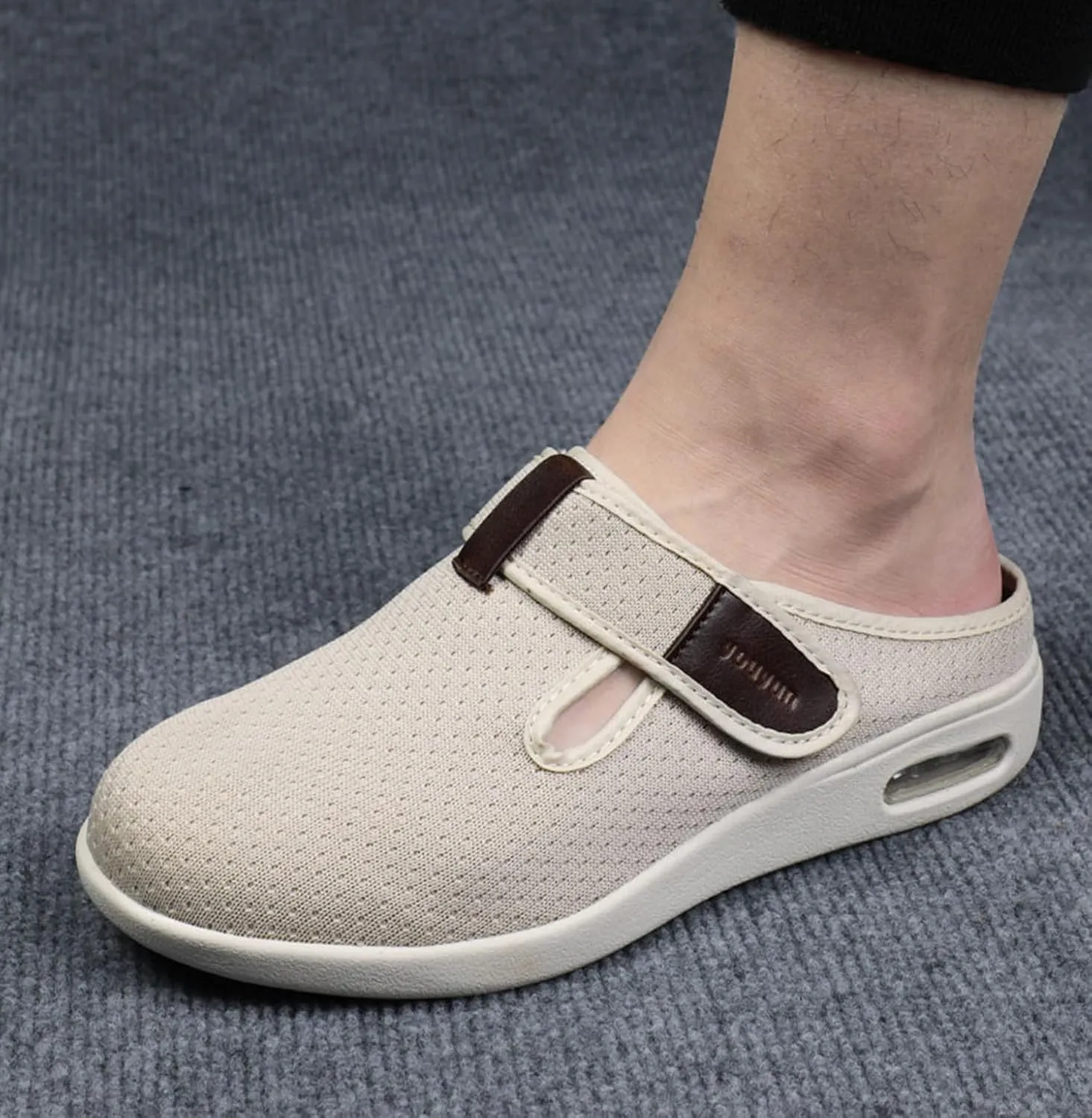 JITUUE Women's Loafers Diabetic Air-Cushion Slip-On Walking Shoes Orthopedic Breathable Casual Comfort Outdoor Shoes Memory Foam Slipper