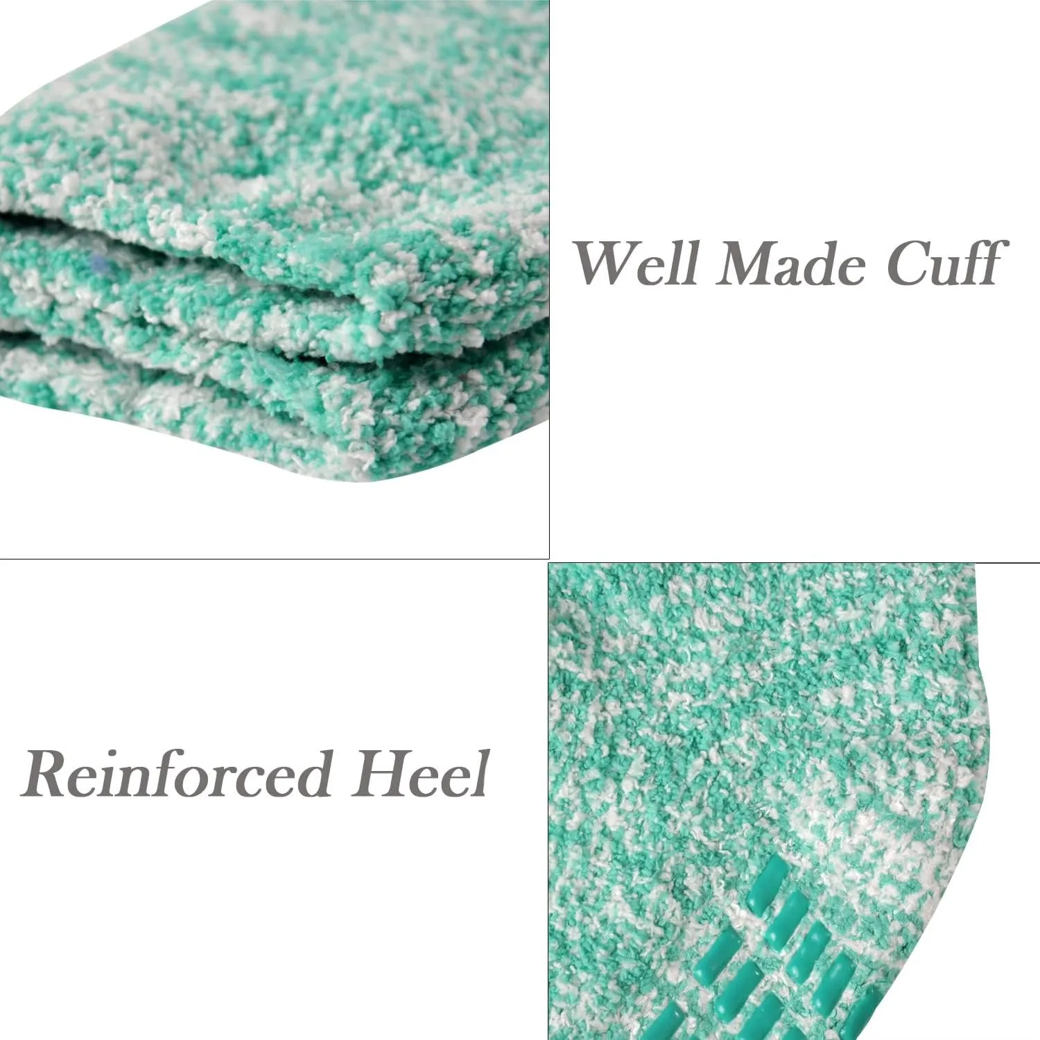 JORMATT 3 Pairs Ultra Thick Grip Fuzzy Socks Non Skid Slipper Hospital Socks Unisex