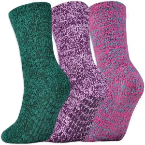 JORMATT 3 Pairs Ultra Thick Grip Fuzzy Socks Non Skid Slipper Hospital Socks Unisex