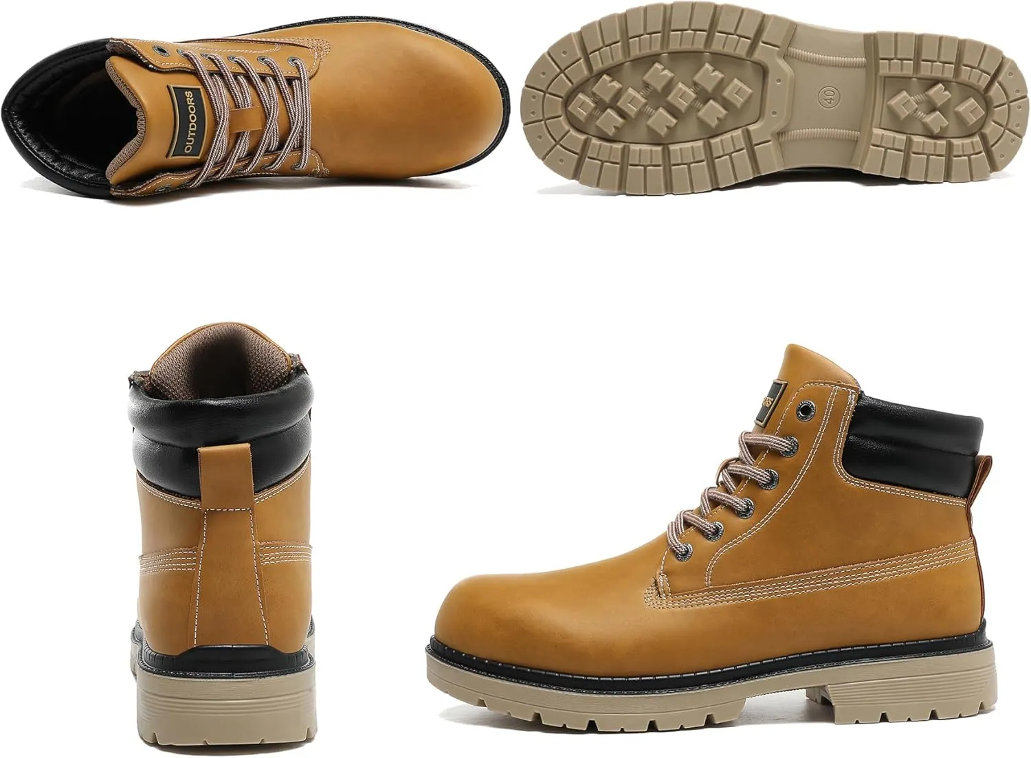 JSWEI Hiking Boots for Men and Women Comfortable Casual Chukka Boots - Outdoor Oxford & Derby Waterproof Lightweight Lace up Resistant Walking Ankle