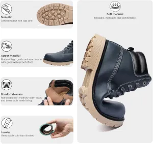 JSWEI Hiking Boots for Men and Women Comfortable Casual Chukka Boots - Outdoor Oxford & Derby Waterproof Lightweight Lace up Resistant Walking Ankle