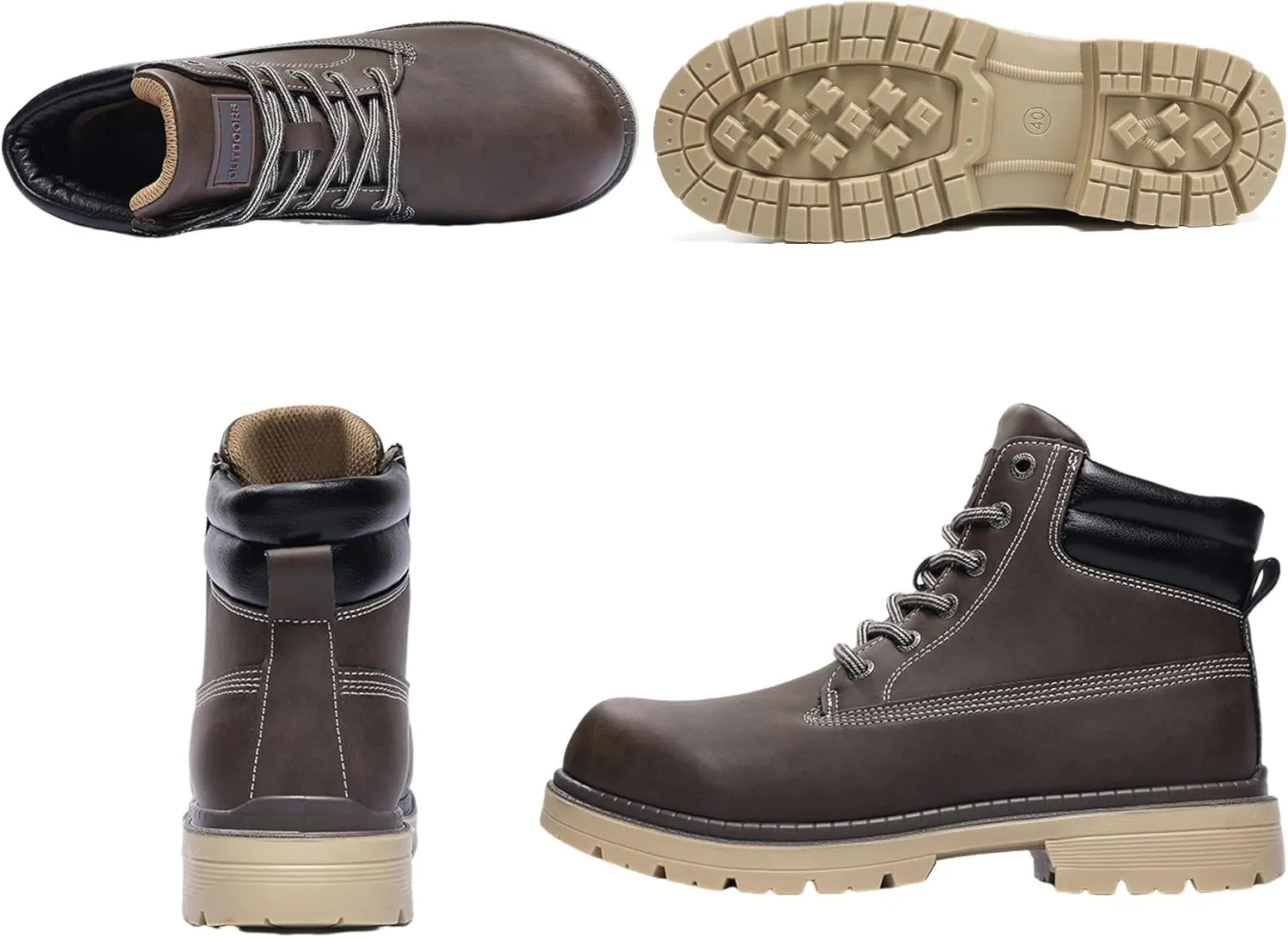 JSWEI Hiking Boots for Men and Women Comfortable Casual Chukka Boots - Outdoor Oxford & Derby Waterproof Lightweight Lace up Resistant Walking Ankle