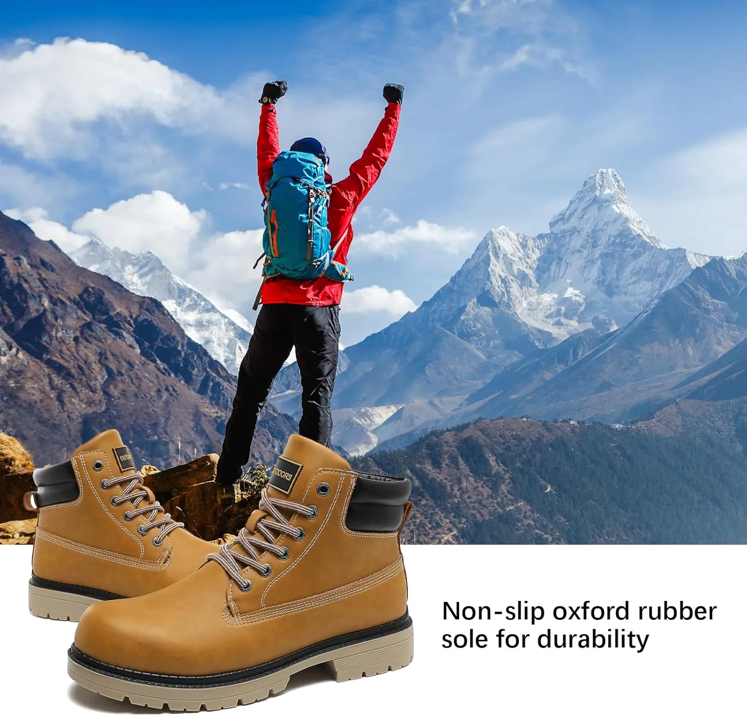 JSWEI Hiking Boots for Men and Women Comfortable Casual Chukka Boots - Outdoor Oxford & Derby Waterproof Lightweight Lace up Resistant Walking Ankle