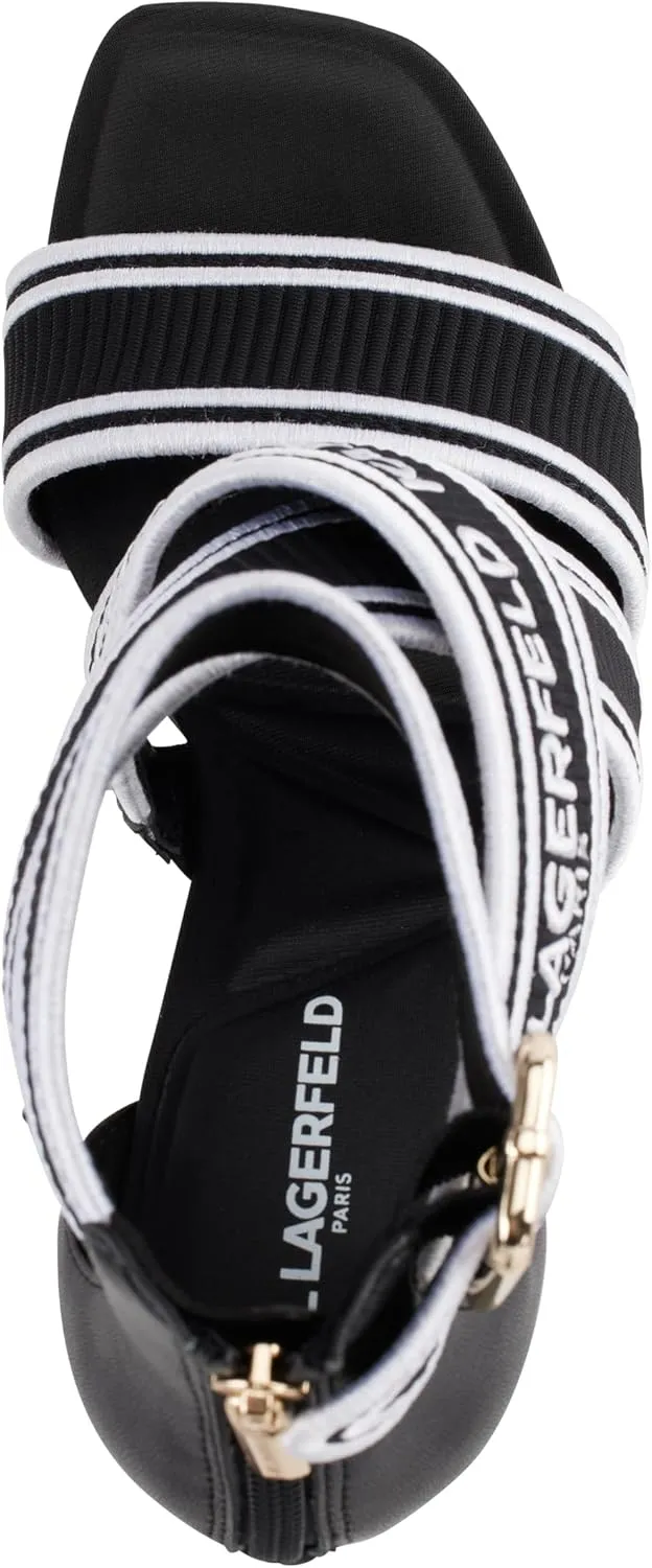 Karl Lagerfeld Paris Women's Cushioned Insole Everyday Careliz-Strappy Sandal Heeled