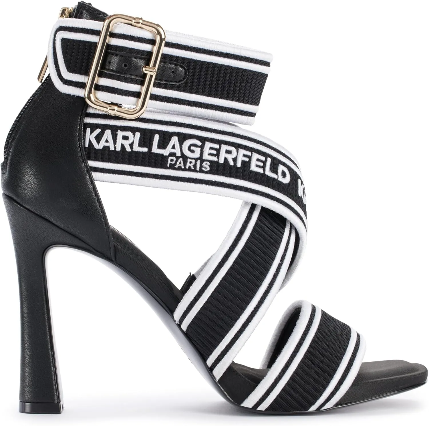 Karl Lagerfeld Paris Women's Cushioned Insole Everyday Careliz-Strappy Sandal Heeled