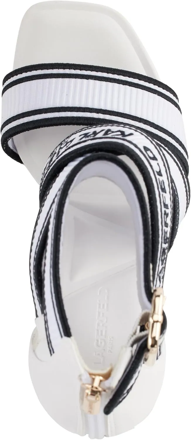 Karl Lagerfeld Paris Women's Cushioned Insole Everyday Careliz-Strappy Sandal Heeled