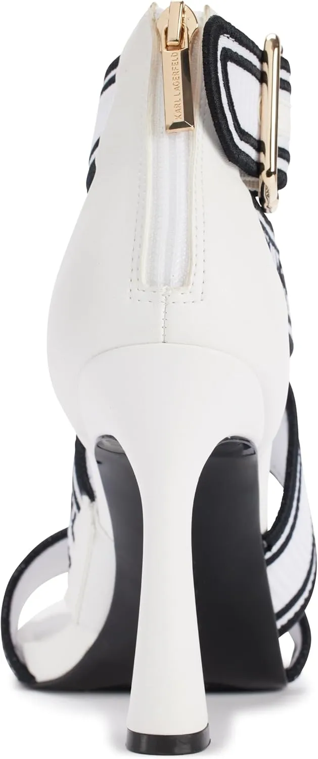 Karl Lagerfeld Paris Women's Cushioned Insole Everyday Careliz-Strappy Sandal Heeled