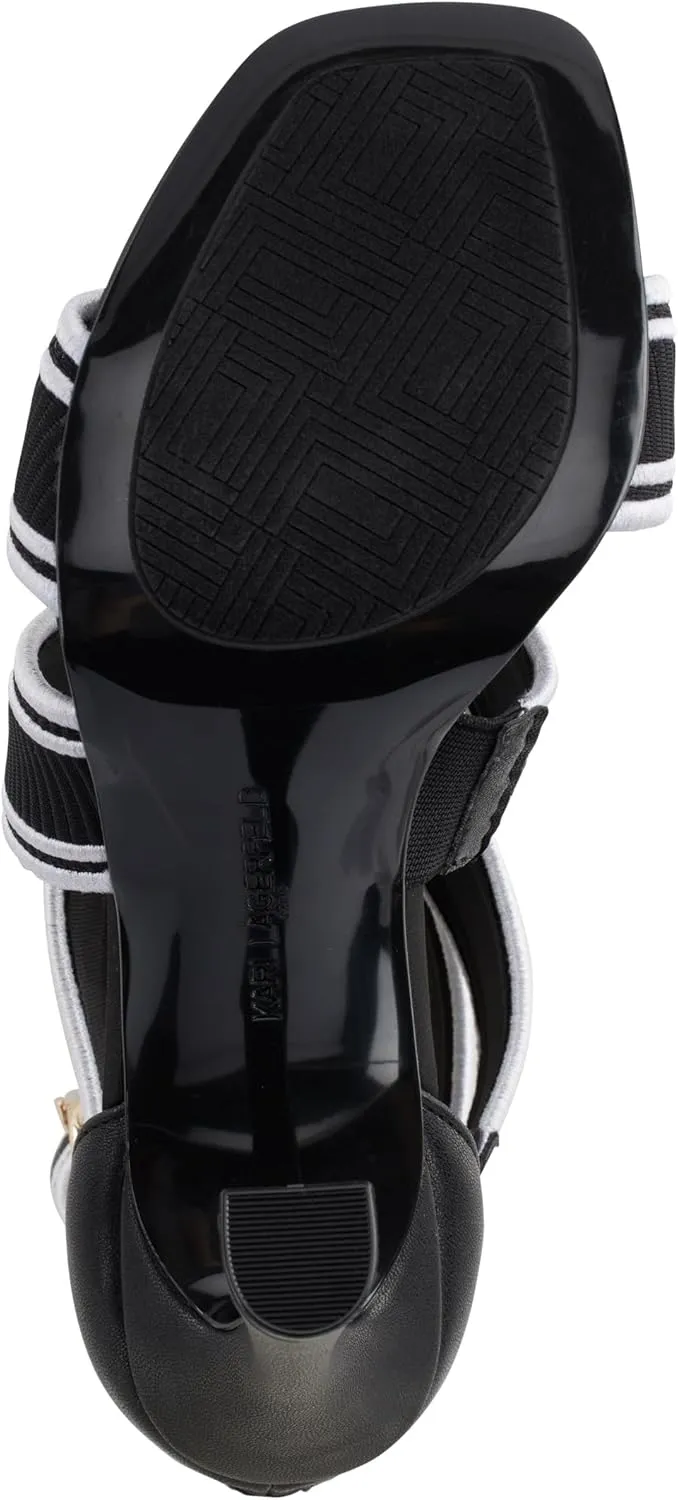 Karl Lagerfeld Paris Women's Cushioned Insole Everyday Careliz-Strappy Sandal Heeled