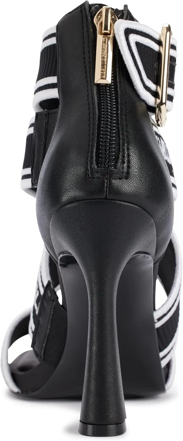Karl Lagerfeld Paris Women's Cushioned Insole Everyday Careliz-Strappy Sandal Heeled