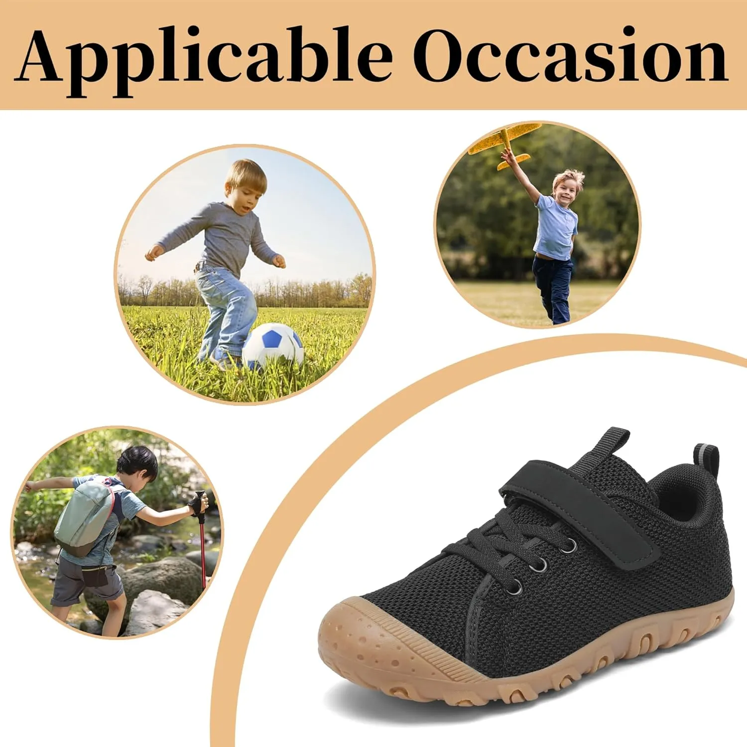 Kids Barefoot Shoes Boys Girls Sneakers,Girls Hiking Shoes, Anti Collision Boys' Trail Running Shoes, Outdoor for Walking