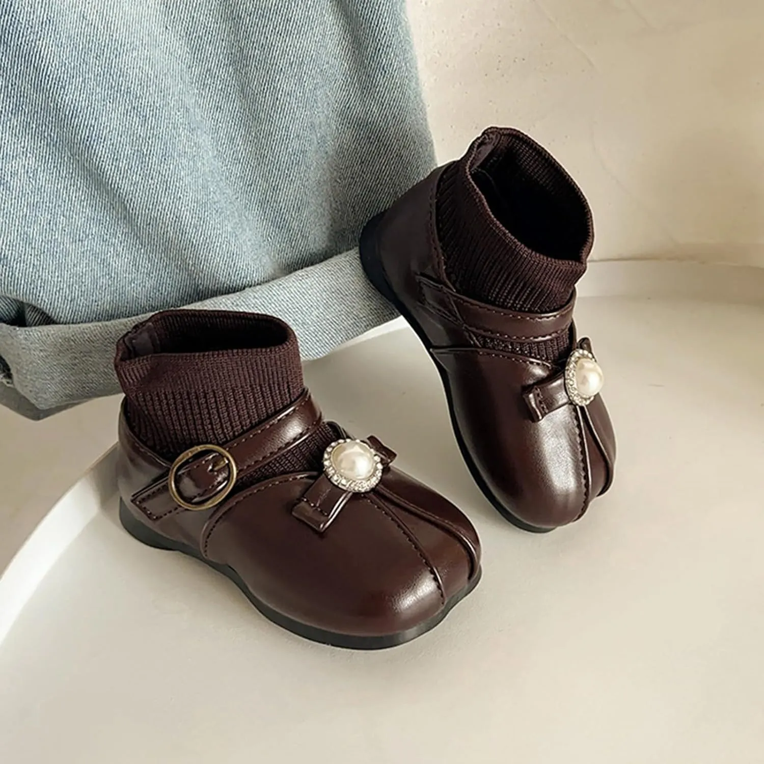 Kids Girls Ankle Bootie Girls Spring Autumn Winter Short Boots Little Girl Flying Woven Princess Classic Hiking Boots