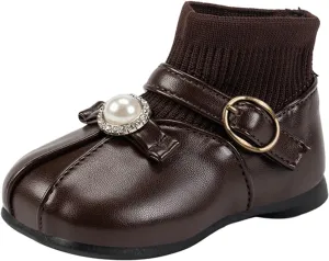 Kids Girls Ankle Bootie Girls Spring Autumn Winter Short Boots Little Girl Flying Woven Princess Classic Hiking Boots