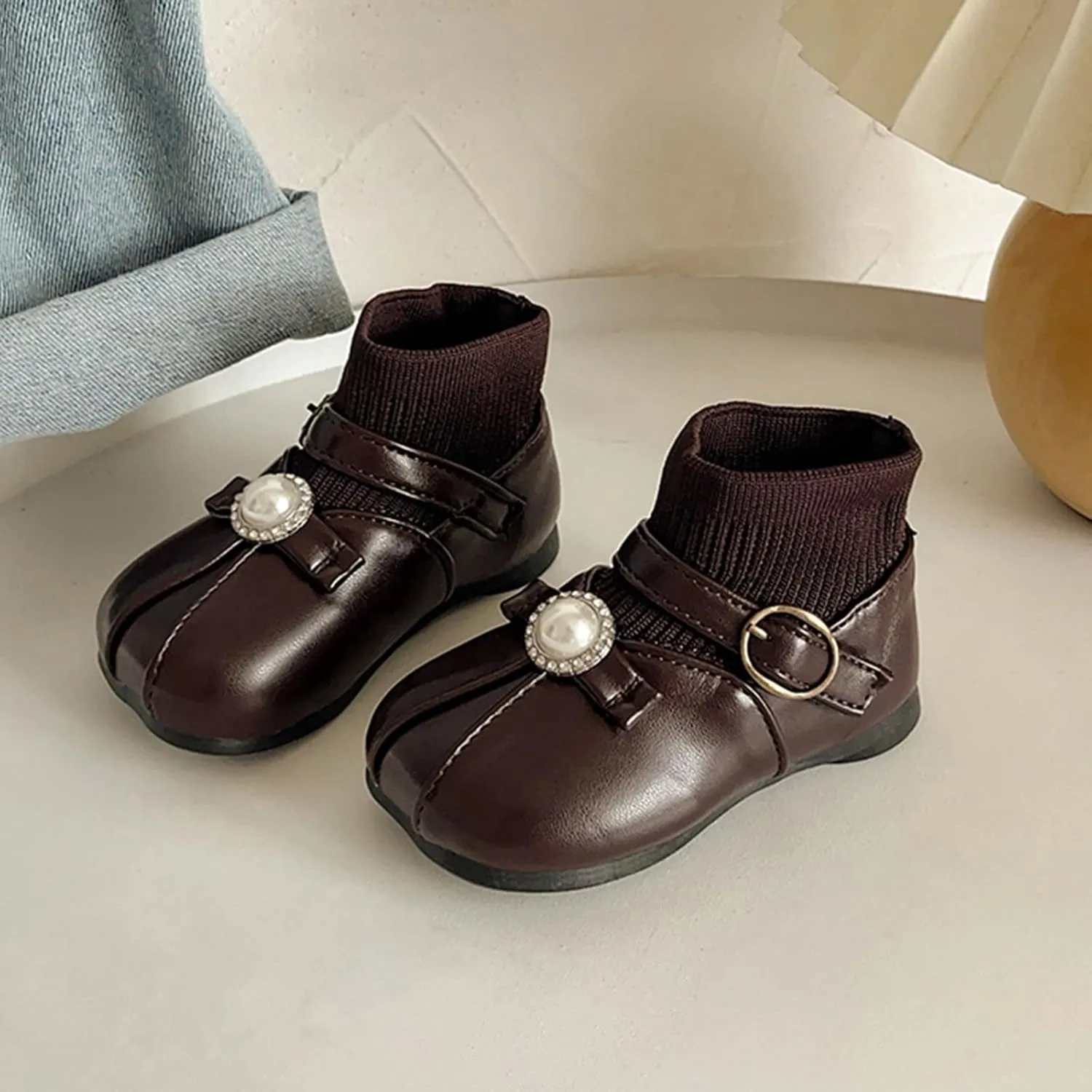 Kids Girls Ankle Bootie Girls Spring Autumn Winter Short Boots Little Girl Flying Woven Princess Classic Hiking Boots
