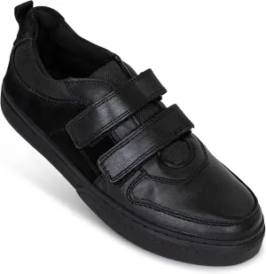 Kid's Velcro Leather Bootstrap Sneaker, Stylish Active Casual Shoe Ideal for School and Sports