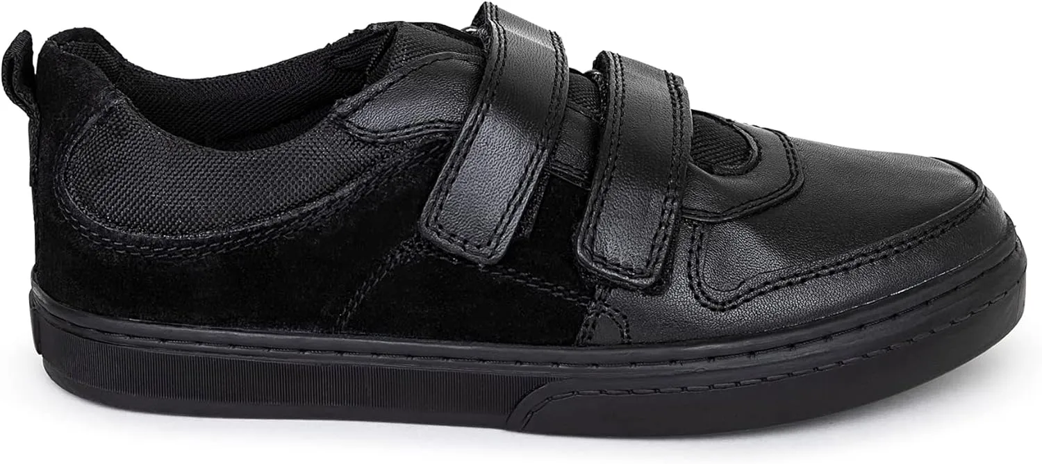 Kid's Velcro Leather Bootstrap Sneaker, Stylish Active Casual Shoe Ideal for School and Sports