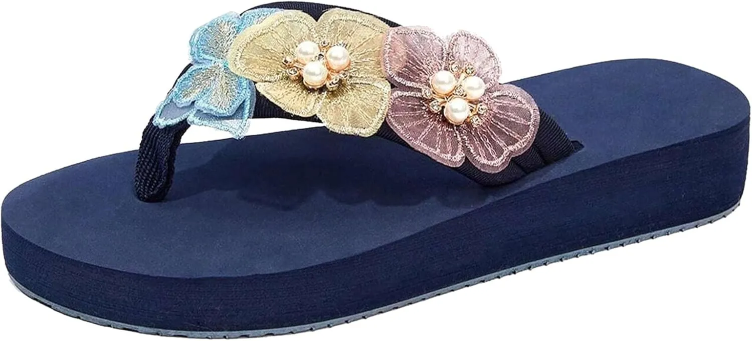 Ladies Shoes Fashion Thick Sole Flip Flops Casual Outdoor Beach Flip Flops Fold up Flip Flops