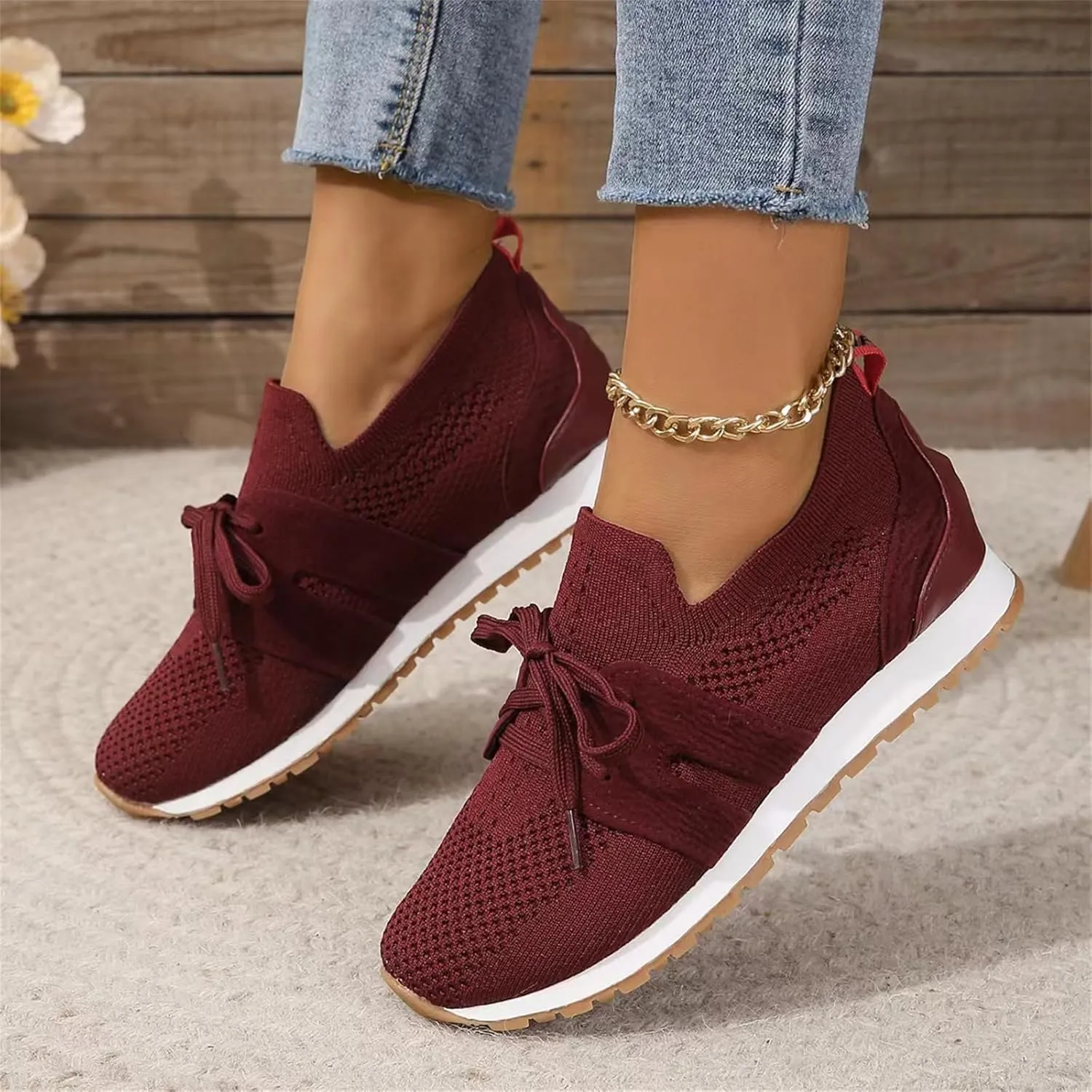 Ladmiple Running Shoes For Women Walking Tennis Shoes Slip On Memory Foam Lightweight Casual Non Slip Gym Athletic Sneakers