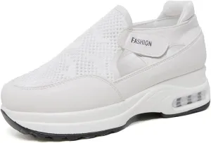 Ladmiple Shoes For Women Sneakers Slip Ons Lace Up Fashion Casual Summer Platform Leather Walking Shoes Flats Loafers