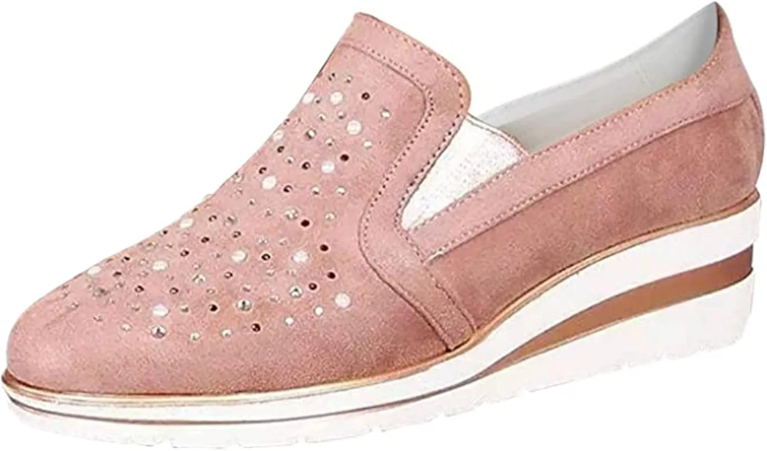 Ladmiple Shoes For Women Sneakers Slip Ons Walking Shoes Casual Lace Up Dressy Summer Fashion Cute Platform Flats Loafer