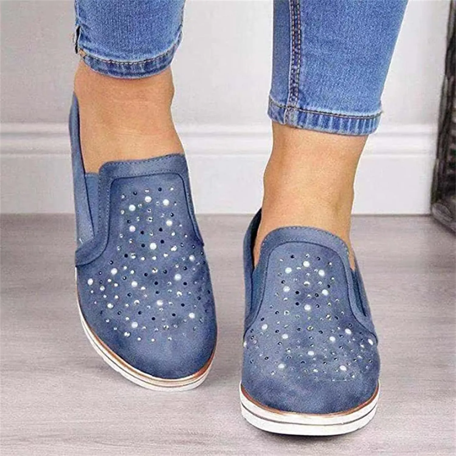 Ladmiple Shoes For Women Sneakers Trendy Slip On Running Shoes Non Slip Walking Shoes Gym Fashion Platform Tennis Shoes
