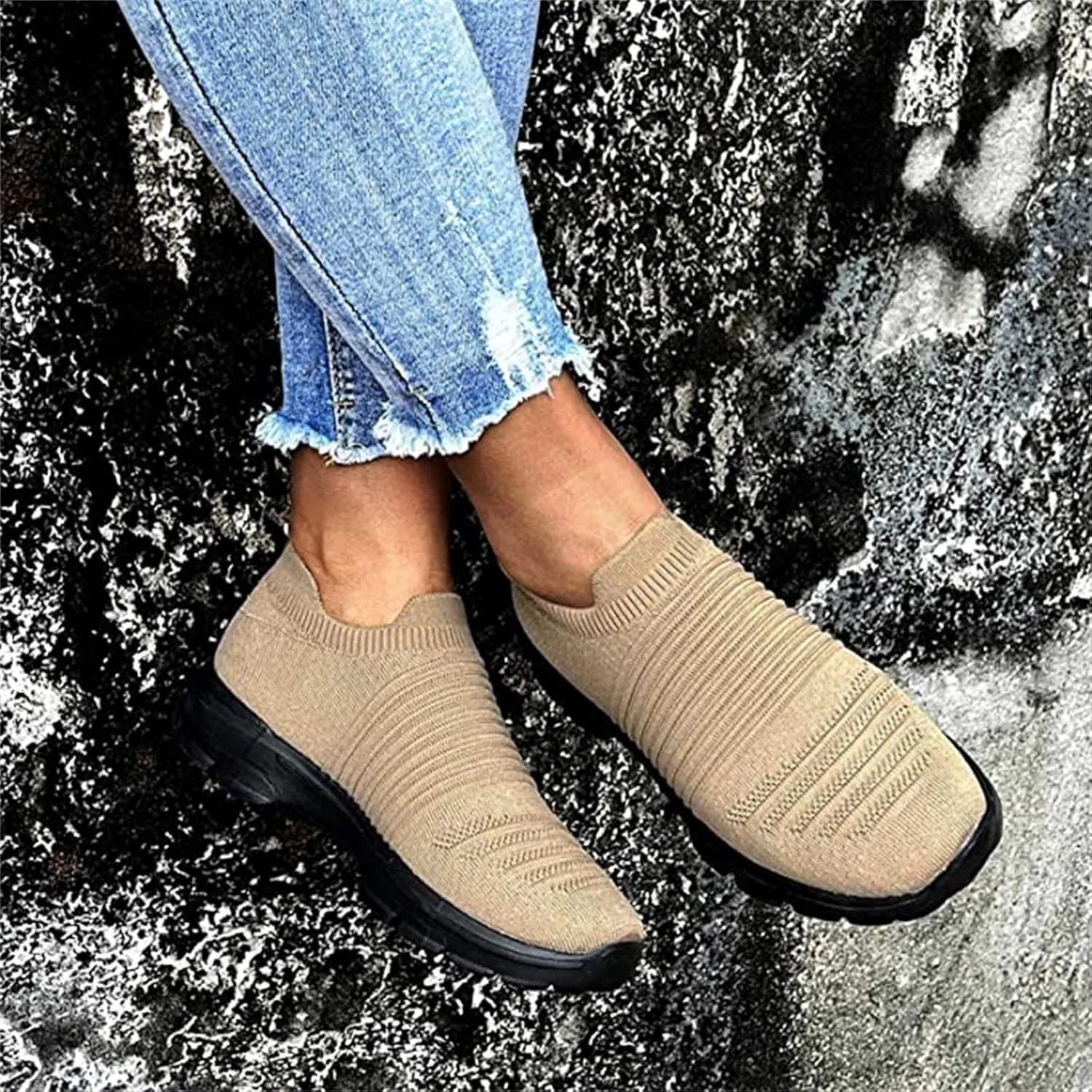 Ladmiple Sneakers For Women Comfortable Shoes Slip On Casual Walking Shoes Dressy Summer Fashion Non Slip Flats Loafers