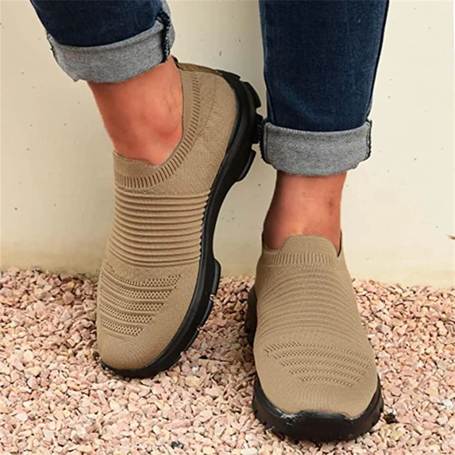 Ladmiple Sneakers For Women Comfortable Shoes Slip On Casual Walking Shoes Dressy Summer Fashion Non Slip Flats Loafers
