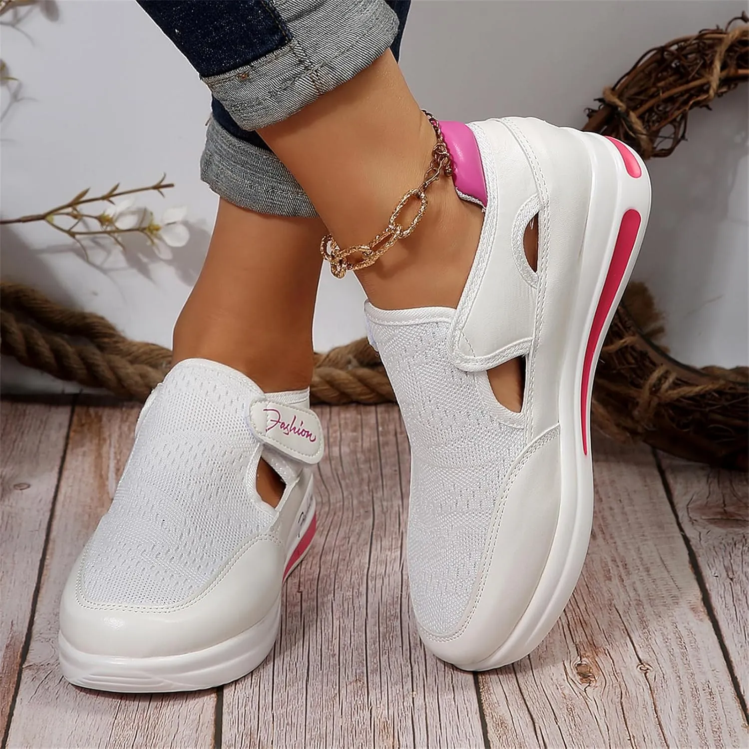 Ladmiple Sneakers For Women Slip On Fashion Comfortable Walking Shoes Dressy Casual Summer Non Slip Flats Loafers