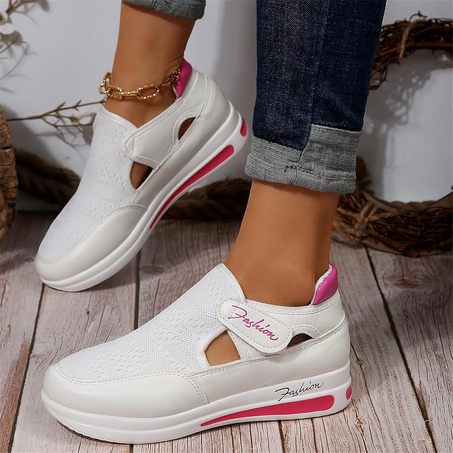 Ladmiple Sneakers For Women Slip On Fashion Comfortable Walking Shoes Dressy Casual Summer Non Slip Flats Loafers