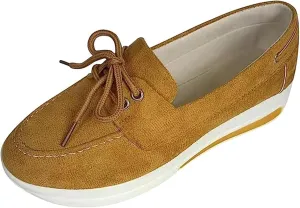 Ladmiple Sneakers For Women Walking Shoes Comfortable Lace ups Casual Summer Fashion Slip On Platform Flats Loafers