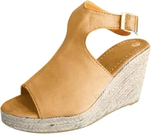 Ladmiple Summer Sandals for Women 2023 Platform Slip On Shoes Wedge Sandals Open Toe Comfy Dressy High Heel Wedge Sandal